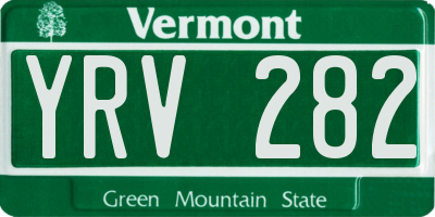 VT license plate YRV282