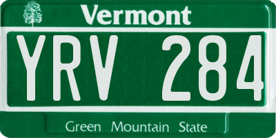 VT license plate YRV284