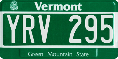 VT license plate YRV295