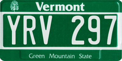 VT license plate YRV297