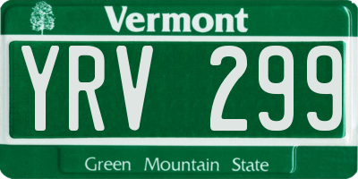 VT license plate YRV299