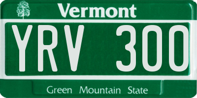 VT license plate YRV300