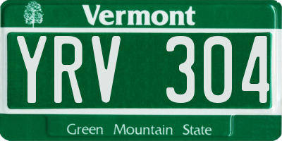 VT license plate YRV304
