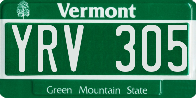 VT license plate YRV305