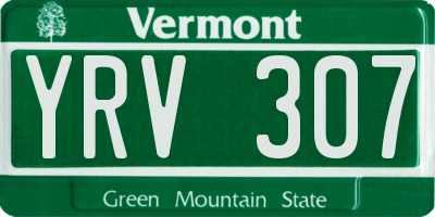 VT license plate YRV307