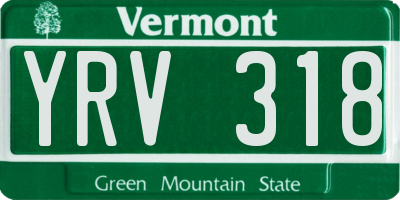 VT license plate YRV318