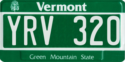 VT license plate YRV320