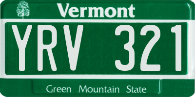 VT license plate YRV321