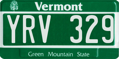 VT license plate YRV329