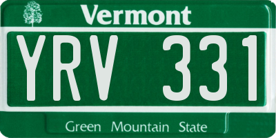 VT license plate YRV331