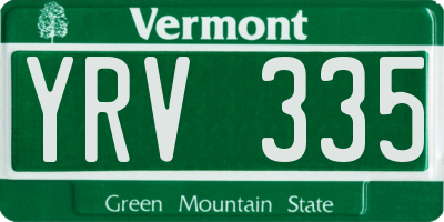 VT license plate YRV335
