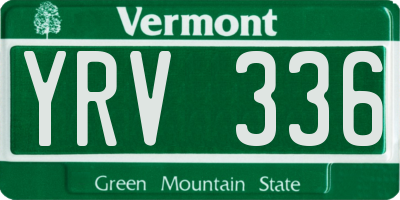 VT license plate YRV336