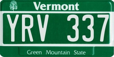 VT license plate YRV337