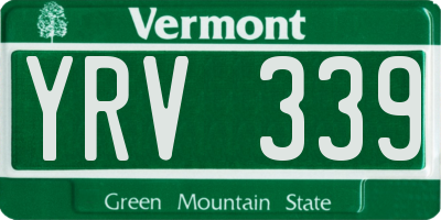 VT license plate YRV339