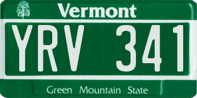VT license plate YRV341
