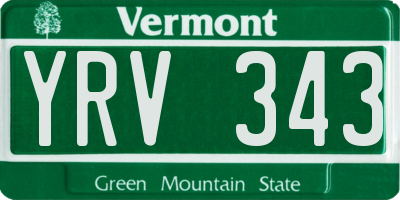 VT license plate YRV343