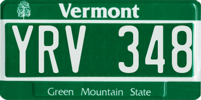 VT license plate YRV348