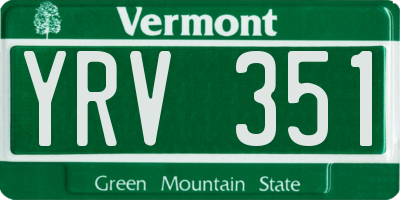 VT license plate YRV351