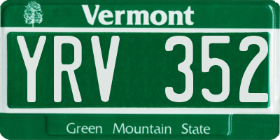 VT license plate YRV352