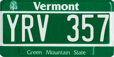 VT license plate YRV357