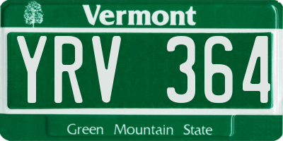 VT license plate YRV364