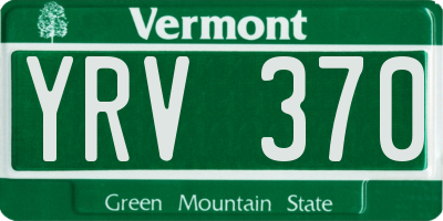 VT license plate YRV370