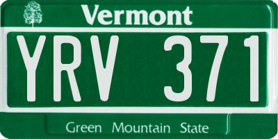 VT license plate YRV371