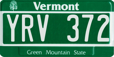 VT license plate YRV372