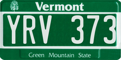 VT license plate YRV373