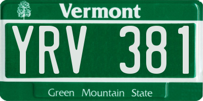 VT license plate YRV381
