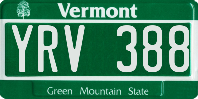 VT license plate YRV388