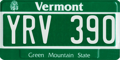 VT license plate YRV390