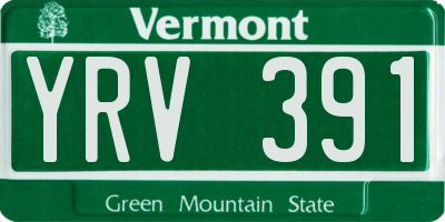 VT license plate YRV391