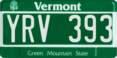 VT license plate YRV393