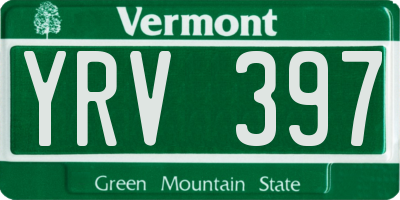 VT license plate YRV397