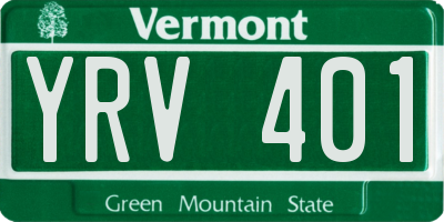 VT license plate YRV401