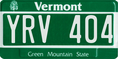 VT license plate YRV404