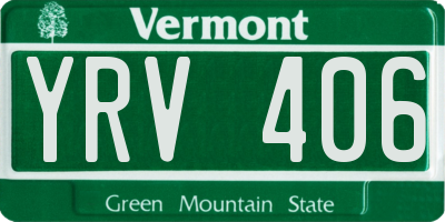 VT license plate YRV406