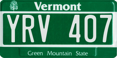 VT license plate YRV407
