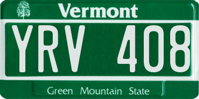 VT license plate YRV408