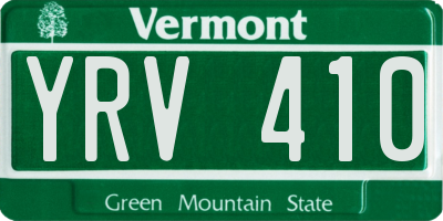 VT license plate YRV410