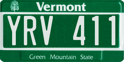 VT license plate YRV411