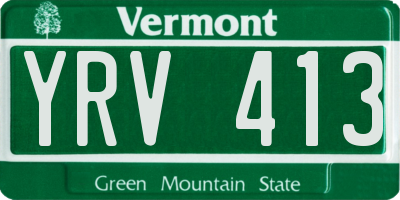 VT license plate YRV413