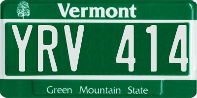 VT license plate YRV414