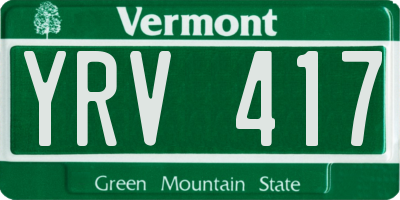 VT license plate YRV417