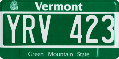 VT license plate YRV423