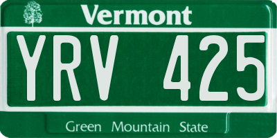VT license plate YRV425