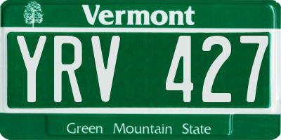 VT license plate YRV427