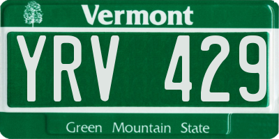 VT license plate YRV429
