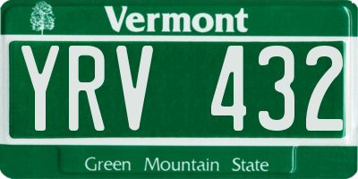 VT license plate YRV432